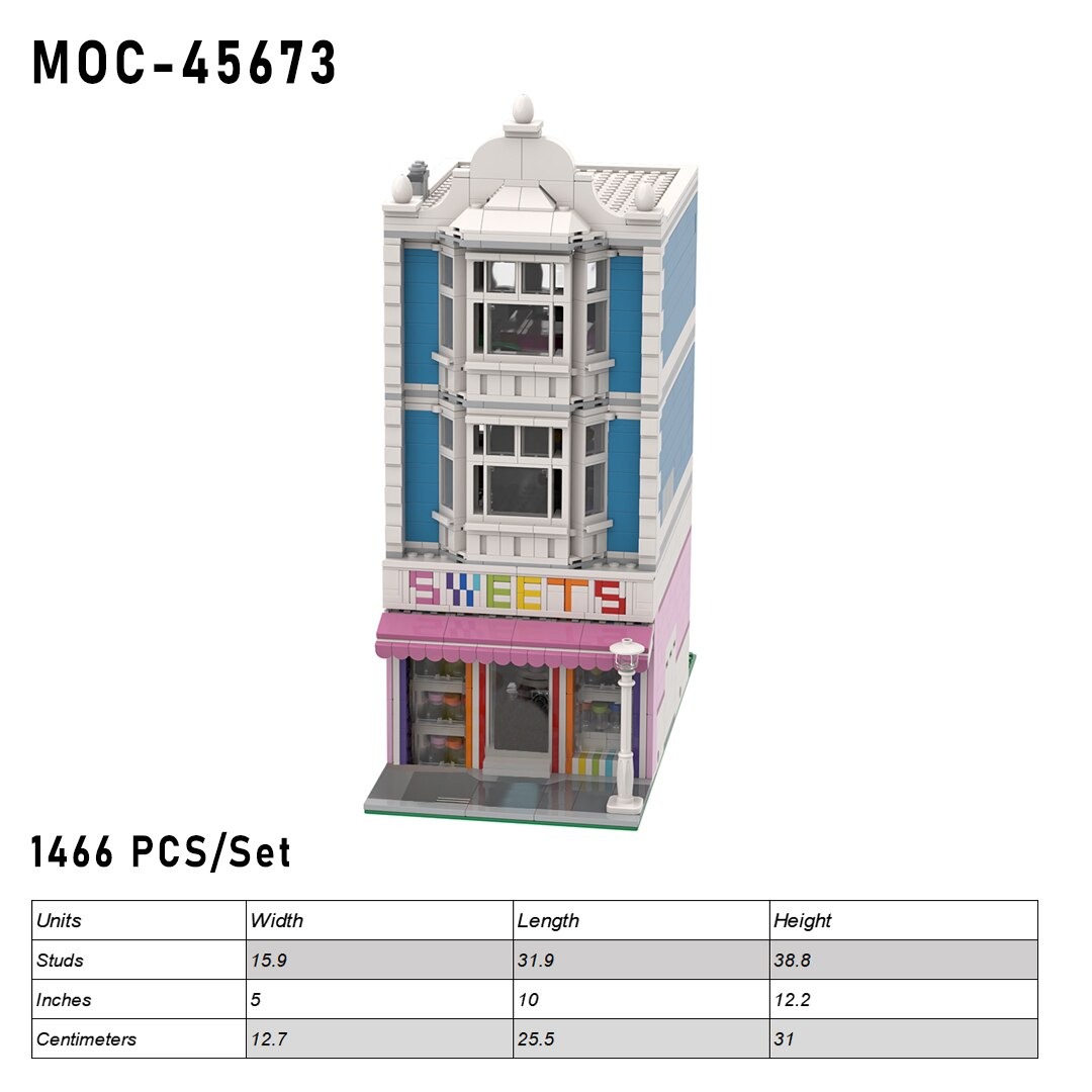 authorized moc 45673 1466 pcs candy shop main 5 - SUPER18K Block