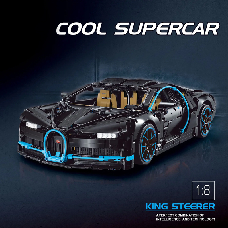 Custom KK6892 Technic Static Version Bugatti Chiron Sports Car 3 - SUPER18K Block