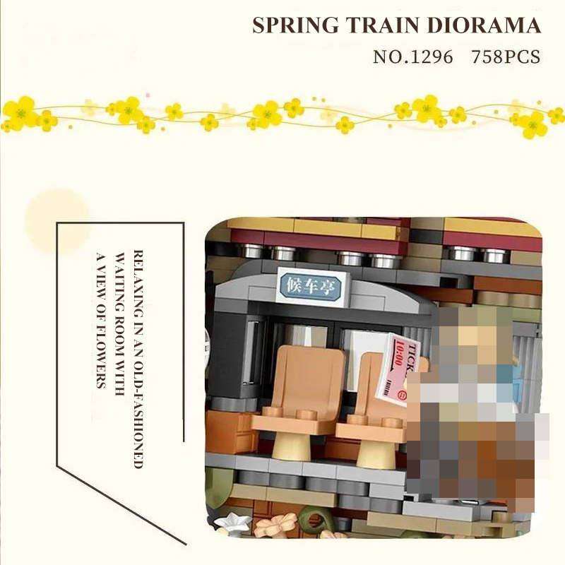 LOZ1296 Art and crafts Haruhi train three dimensional building block painting 758±pcs Bricks 2 - SUPER18K Block