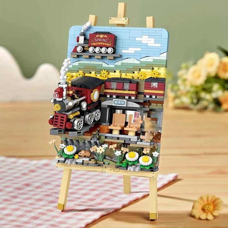 LOZ1296 Art and crafts Haruhi train three dimensional building block painting 758±pcs Bricks 3 - SUPER18K Block