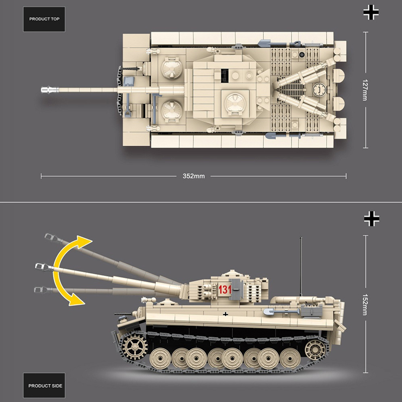 QUANGUAN 100061 Tiger 131 Tank 1 - SUPER18K Block