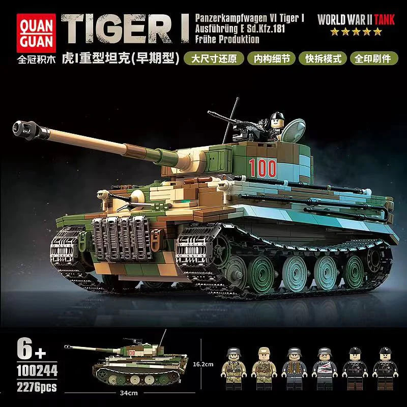 Quan Guan 100244 Tiger I Panzerkampfwagen VI Tiger I Ausfuehrueng E Sd.Kfz .181 Fruehe Produktion 1 - SUPER18K Block