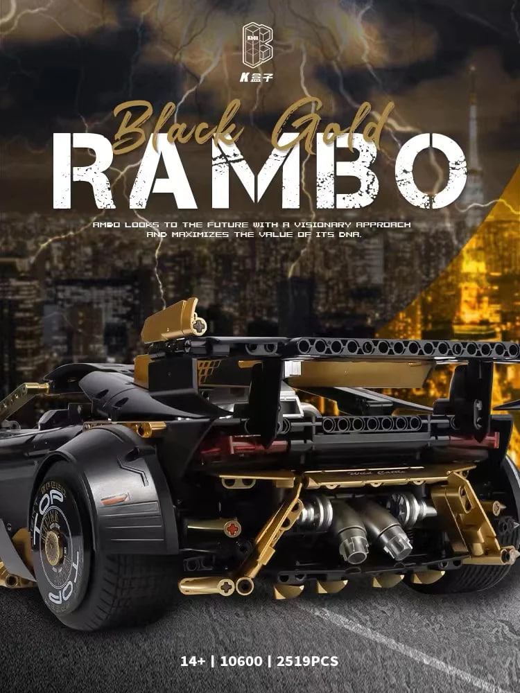 KBOX 10600 Black Gold Rambo Lamborghini Huracan STO 4 - SUPER18K Block