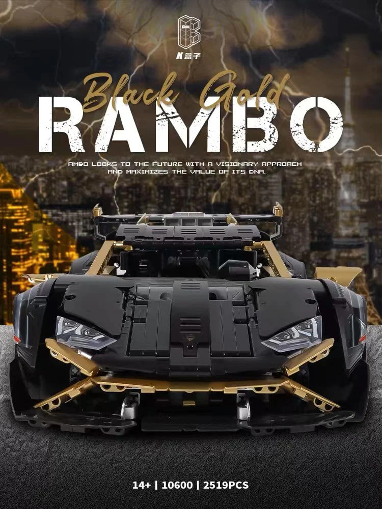 KBOX 10600 Black Gold Rambo Lamborghini Huracan STO 5 - SUPER18K Block