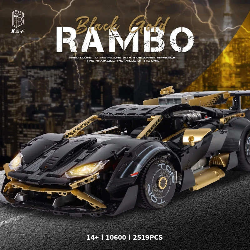 KBOX 10600 Black Gold Rambo Lamborghini Huracan STO 6 - SUPER18K Block