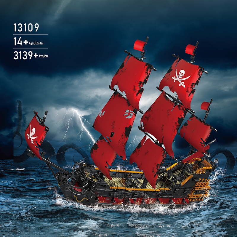 MOULD KING 13109 Pirates of QA Ship 5 - SUPER18K Block