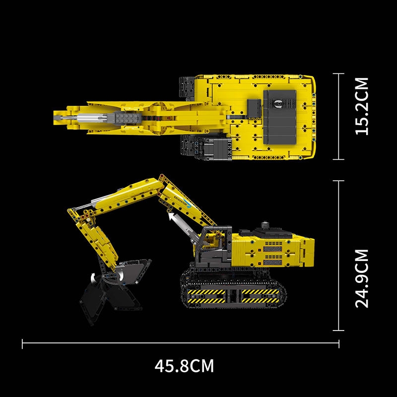 Mould King 15061 Motor Yellow Mechanical Digger 3 - SUPER18K Block