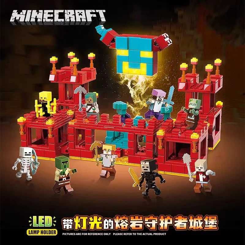 Quan Guan 753 Minecraft Village Guardian Castle with Lights 2 - SUPER18K Block