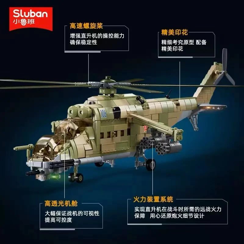 SLUBAN M38 B1137 MI 24S Armed Transport Helicopter 2 - SUPER18K Block