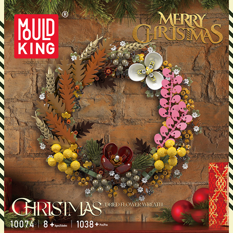 Mould King 10074 Christmas Dried Flower Wreath 1 - SUPER18K Block
