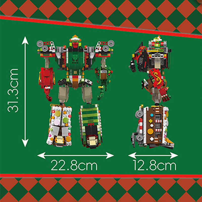 Mould King 12028 Christmas Train Transformer Robot 2 - SUPER18K Block