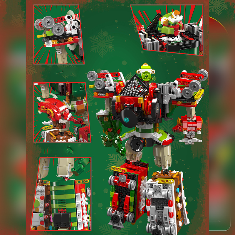 Mould King 12028 Christmas Train Transformer Robot 3 - SUPER18K Block