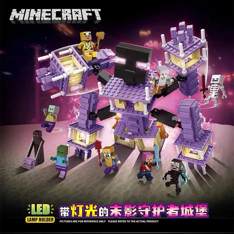 Quan Guan 754 Minecraft Shadow Guardian Castle with Lights 3 - SUPER18K Block