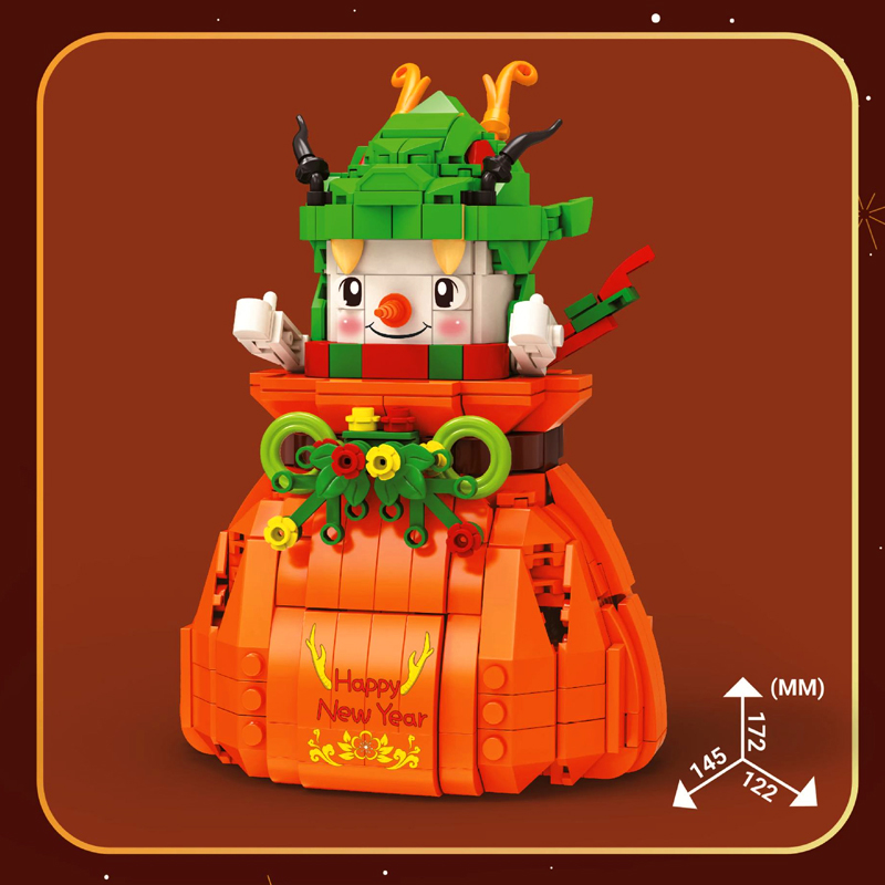 Kaido KD99011 Little Dragon Snowman Lucky Bag Christmas 4 - SUPER18K Block