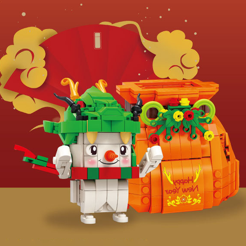 Kaido KD99011 Little Dragon Snowman Lucky Bag Christmas 5 - SUPER18K Block
