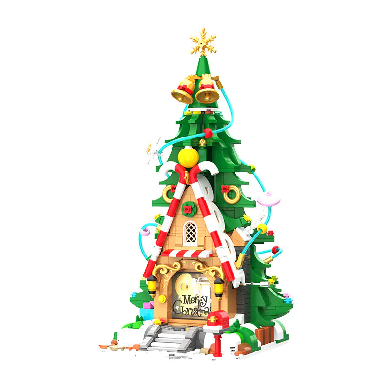 JAKI JK5128 Christmas Elf Tree House Hand Rotating Music - SUPER18K Block