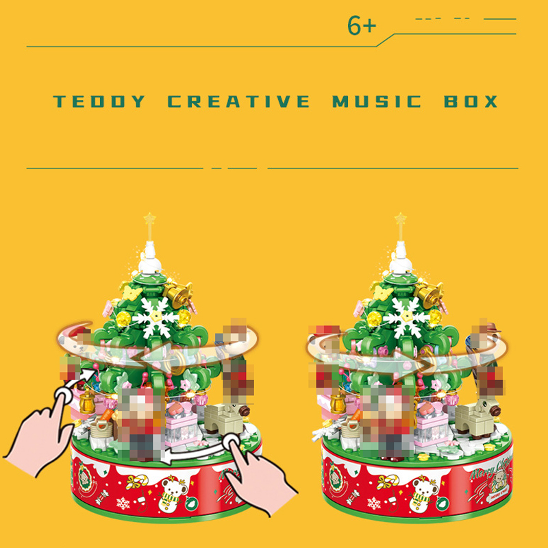 Panlos 881305 Teddy Bear Collection Christmas Music Box 4 - SUPER18K Block